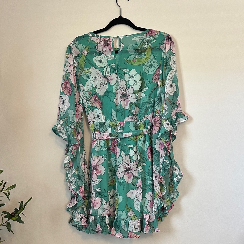 The Clothing Company Floral Teal and Pink Mini Dress - Picture 8 of 9